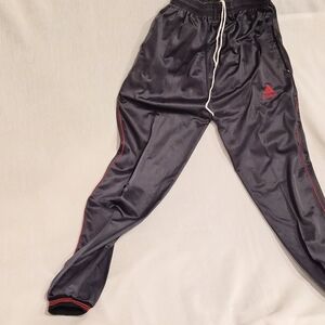 Adidas Men's Charcoal Joggers with Red Details